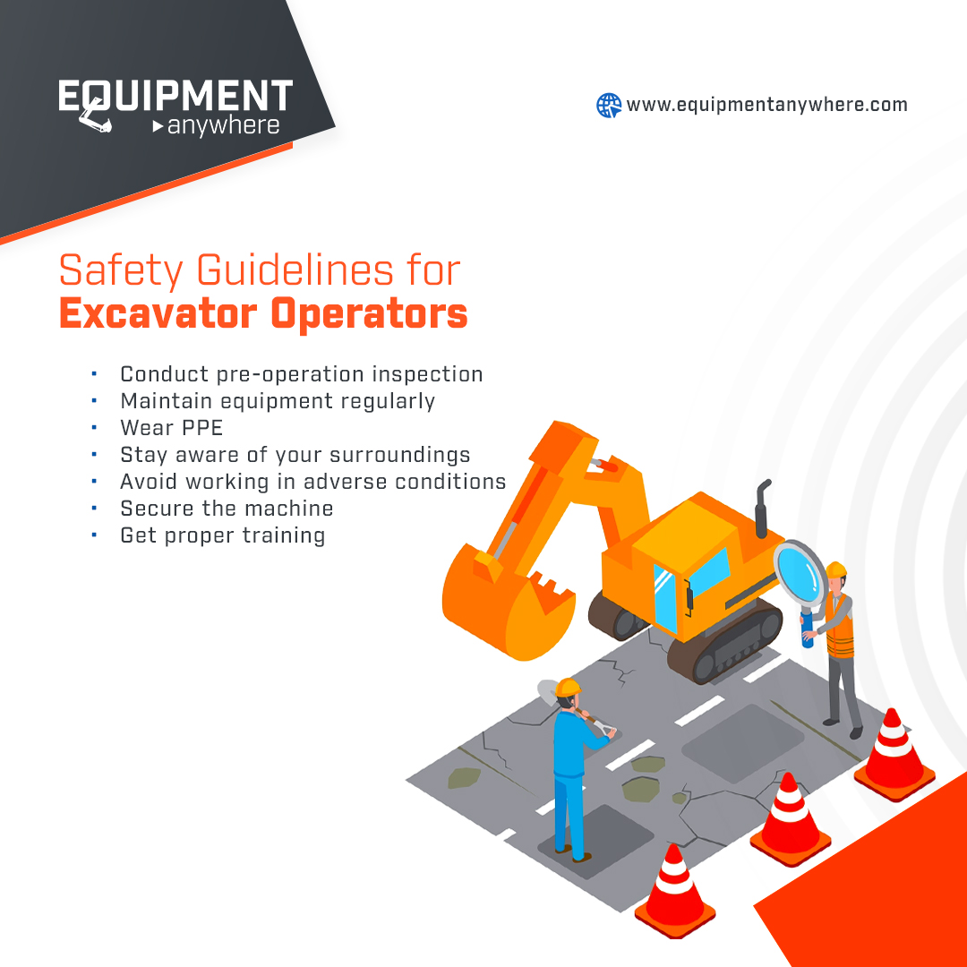 EquipAnywhere's tweet image. Here are some safety guidelines for excavator operators.

𝐑𝐞𝐚𝐝 𝐦𝐨𝐫𝐞 𝐡𝐞𝐫𝐞 👇
=&amp;gt; bit.ly/3qoMJXZ

𝐕𝐢𝐬𝐢𝐭 𝐍𝐨𝐰 🌍
=&amp;gt; equipmentanywhere.com

#excavatoroperator #excavator #safetyguidelines #operatorssafety