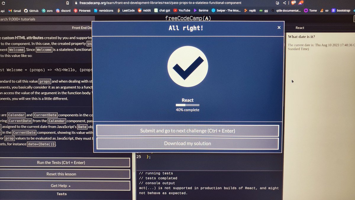 _xonoxc's tweet image. New day new journey , Started Learning react from @freeCodeCamp  #React #jsx
