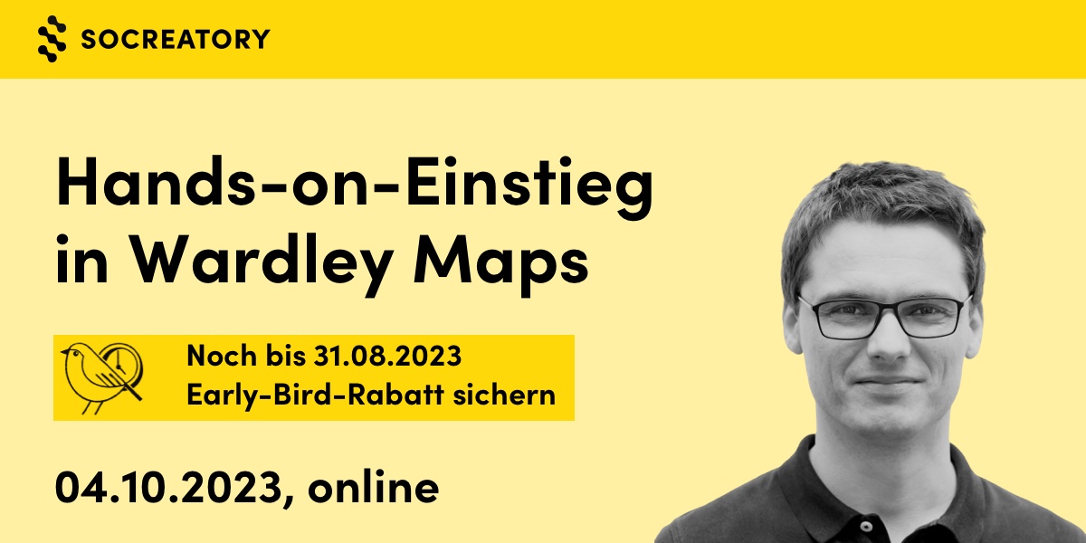 🤔 Kennt ihr eigentlich Wardley Maps 🗺️?

🗓️ Verpasst nicht den Workshop von @feststelltaste am 4.10. zum Thema! Noch bis 31.8. gibt es den Early-Bird-Rabatt!

👉 socreatory.com/de/trainings/w…

#wardleymaps #Legacy #softwarearchitektur
