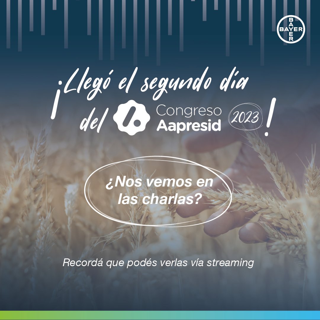 🎉🌾 ¡Arrancamos el segundo día del Congreso AAPRESID 2023! 🌱💪 Recordá que podés ver las charlas vía streaming. ¿Están listos para disfrutar un día repleto de conocimientos agrícolas? 🗓️🌿 <a href="/aapresid/">Aapresid</a>