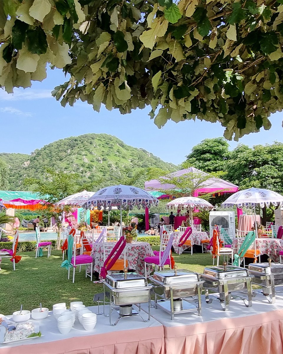 RamgarhLodge's tweet photo. Celebrate your memorable moments like royalty. 
Let the bright hues of happiness, the beauteous backdrop of the Aravallis and the warmth of our world-class hospitality make every milestone an unforgettable one. 

Ramgarh Lodge — the perfect destination for every occasion. https://t.co/lbggDx3V4u