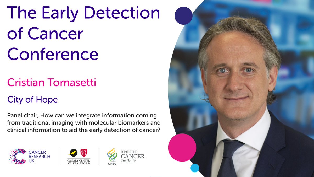 CRUKresearch's tweet image. Chair Cristian Tomasetti is an applied mathematician &amp;amp; leads the development of #ClassificationAlgorithms for #EarlyDetection via a simple blood test. Join to learn how to leverage data for cancer research: bit.ly/3FHldts

@cristomasetti | @cityofhope | #EDxConf23 [2/5]