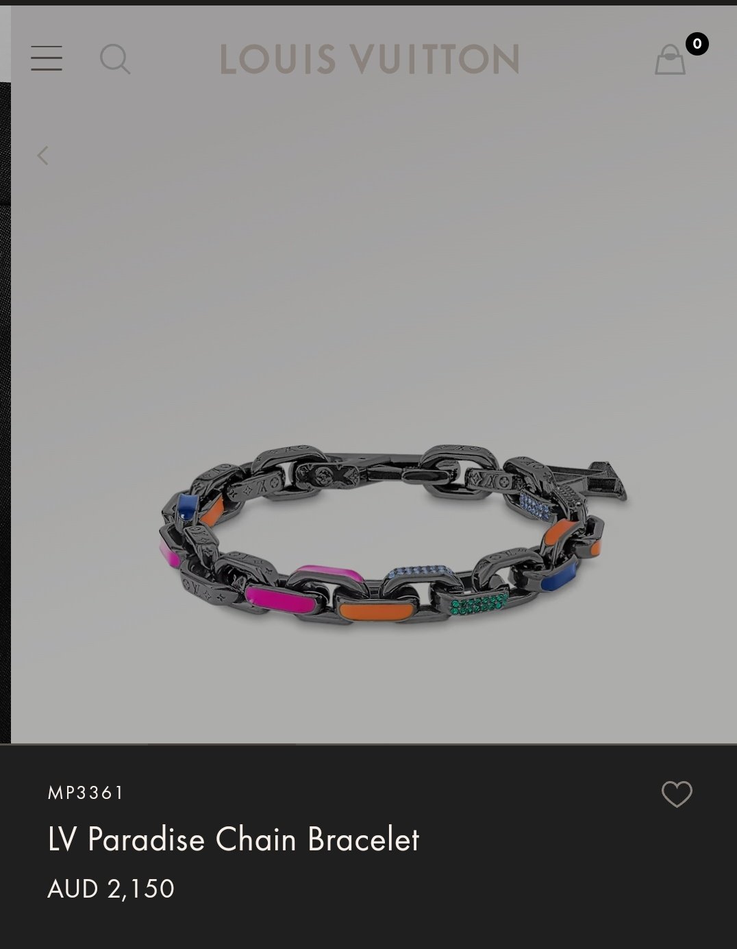 louis vuitton paradise chain bracelet