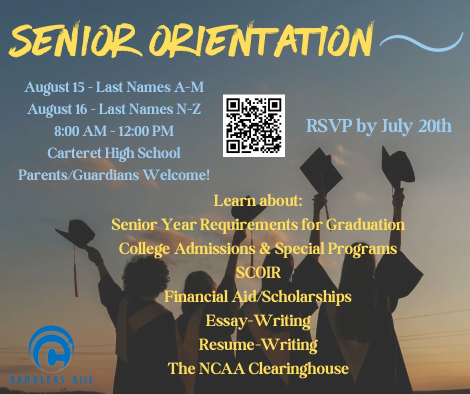 Don’t forget to RSVP for Carteret High School’s Senior Orientation:

forms.gle/HdjaKLeye4Gbss…