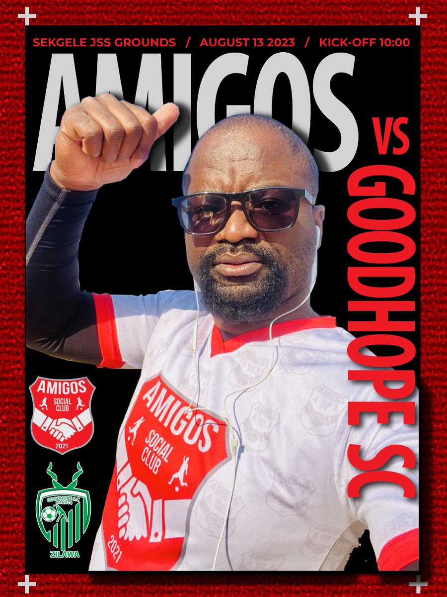 We are back home, a win on the cards with the tricky Zilawa. 

⚽️  || Amigos SC vs Goodhope SC
🗓️  || Sunday 13 August 2023
🏟️  || Sekgele JSS Grounds
⏰  || 10am
🎟️  || Free Entry