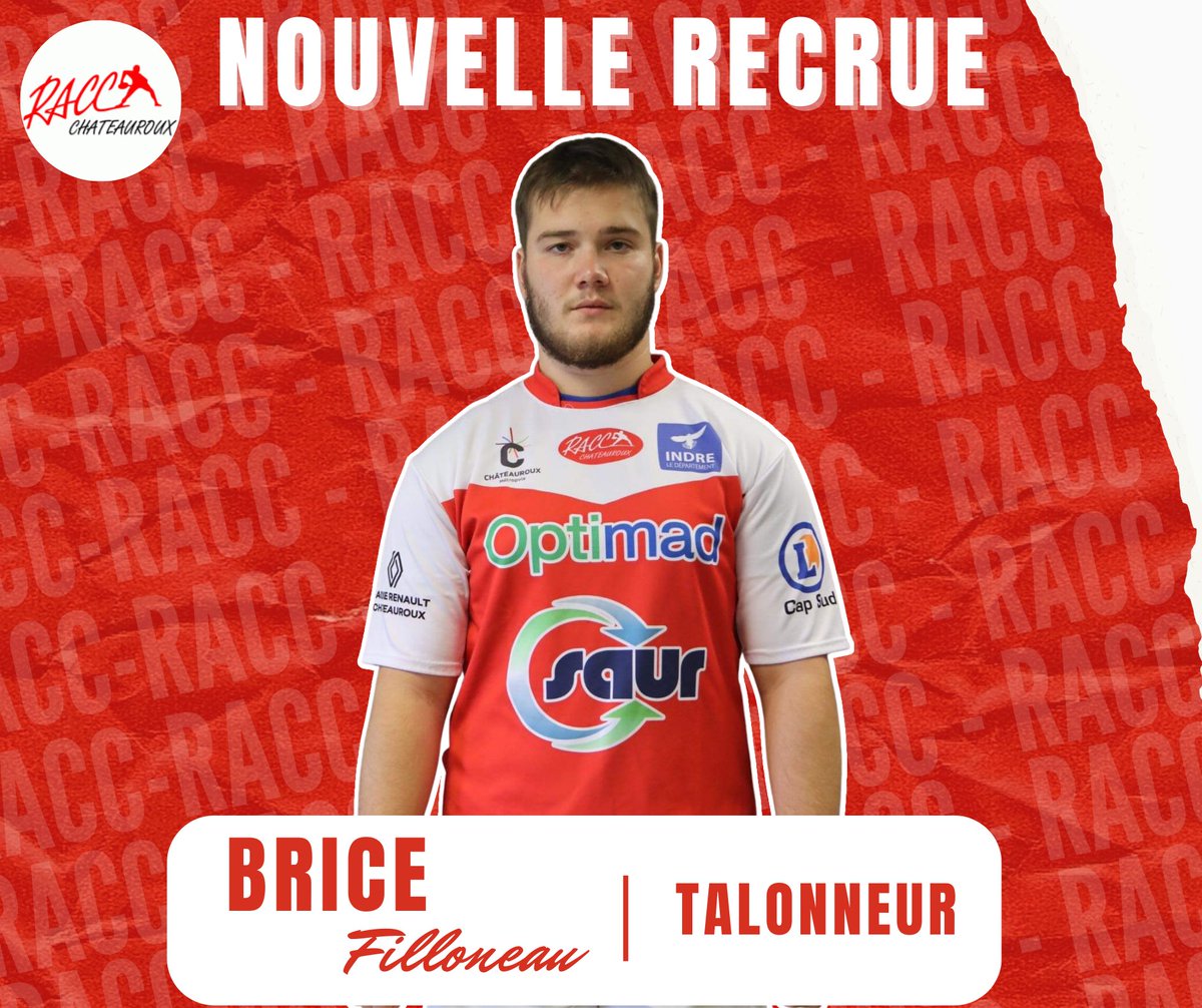 OfficielRacc's tweet photo. 🔴 𝗥𝗲𝗰𝗿𝘂𝘁𝗲𝗺𝗲𝗻𝘁 𝟮𝟬𝟮𝟯/𝟮𝟬𝟮𝟰 🔴
Le RACC a le plaisir de vous annoncer la signature de 𝗕𝗿𝗶𝗰𝗲 𝗙𝗶𝗹𝗹𝗼𝗻𝗲𝗮𝘂.
Joueur de 21 ans, Brice a évolué l’année dernière à Rion Morcenx Club Rugby (FED 2) et a été formé en Cadet Junior au Stade Montois. https://t.co/yVk41WNJnj