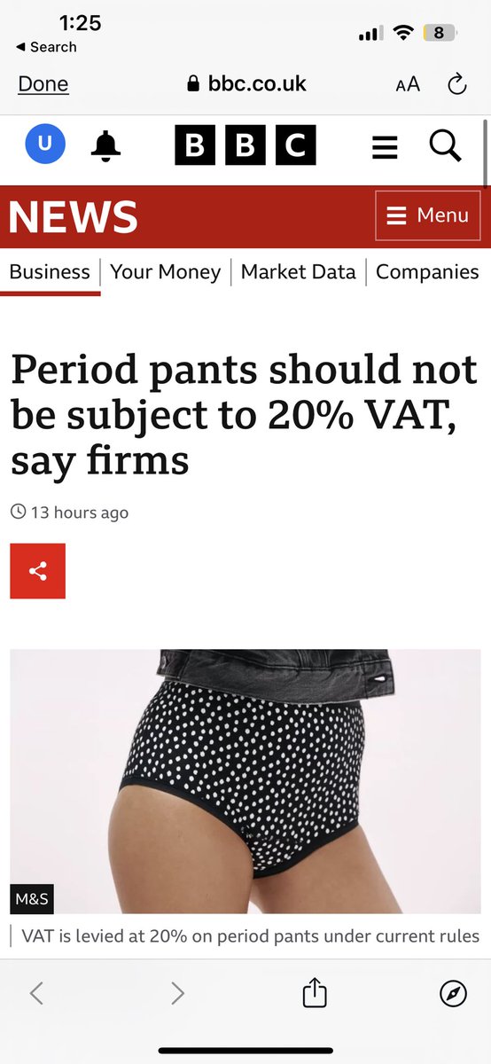 If men had periods, period pants wouldn’t be taxed.  
 @wukawear @marksandspencer