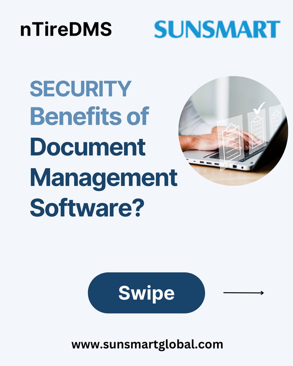 SunsmartT's tweet image. Security Benefits of Document Management Software?
Learn More...
sunsmart.co.in/product/docume…
#documentmanagementsystem #documentscanning #dmssystem #documentmanagementsoftware #saas #software #documentsecurity