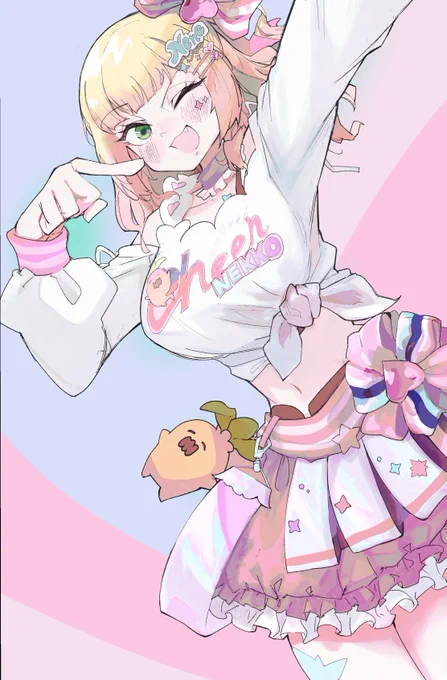 今更ながら描きたいと当時言っていたねねち新衣装チアじゃないver! #ねねアルバム
