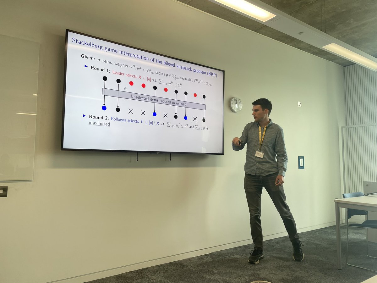ILjubic's tweet photo. Session on bilevel mixer integer programming at #ICBO 2023 in Southampton
Andreas Horländer, Eva Ley, Danny Blom, and Noah Weninger
#orms https://t.co/htn88baVmU