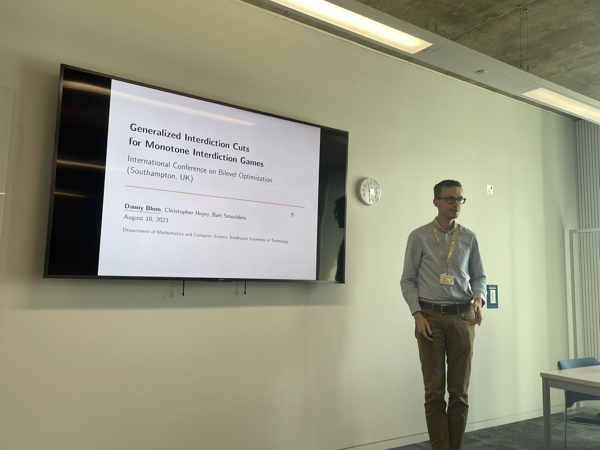 ILjubic's tweet photo. Session on bilevel mixer integer programming at #ICBO 2023 in Southampton
Andreas Horländer, Eva Ley, Danny Blom, and Noah Weninger
#orms https://t.co/htn88baVmU