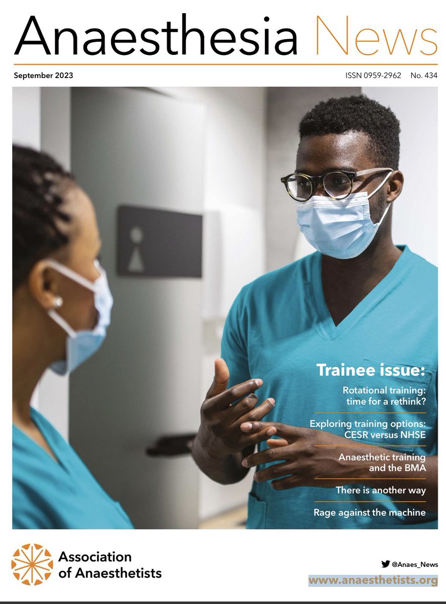 Anaes_Residents's tweet photo. We’re really proud of this September’s Trainee Issue of Anaesthesia News.

Edited by @criticalgassing and articles from many anaesthetists in training on new, inventive perspectives for the making of a modern anaesthetic workforce. 

Read it here: https://t.co/XgagxL8Va1 https://t.co/TycNAfyWGO