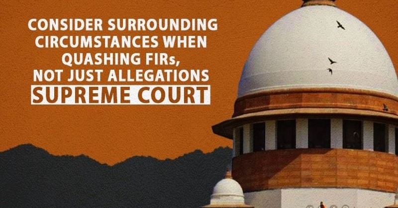 LawstreetJ's tweet photo. Supreme Court Advises High Courts to Consider Surrounding Circumstances When Quashing FIRs, Not Just Allegations [Read Judgment]

#SupremeCourt #HighCourts #LegalGuidance #QuashingFIRs #JudicialAdvisory #Circumstances #LegalConsiderations #india #LawstreetJ

Read full article