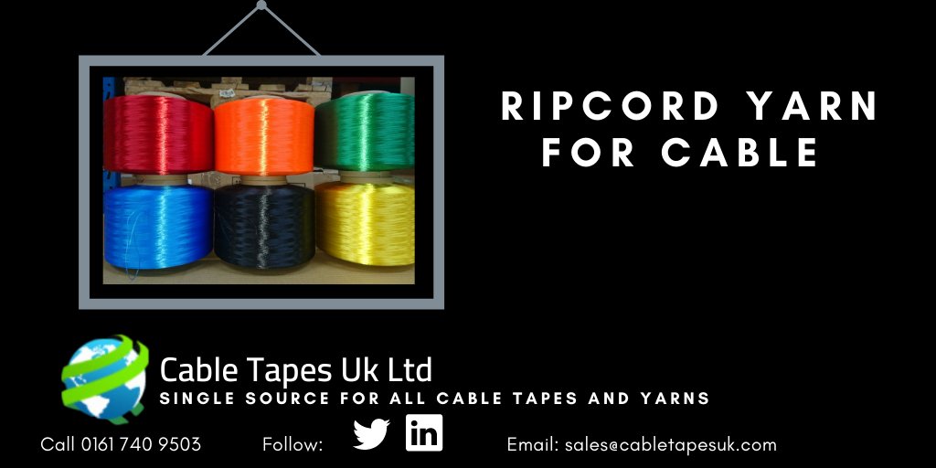 Ripcord Yarn for Cable
Our ripcord yarn in polyester, aramid and E-glass are high strength. These products are specific high strength ripcords for removal of cable sheaths.  Range of coloured ripcords available. 
Click: cabletapesuk.com/Categories/Pro…
#wire #cables #manufacturing #cable