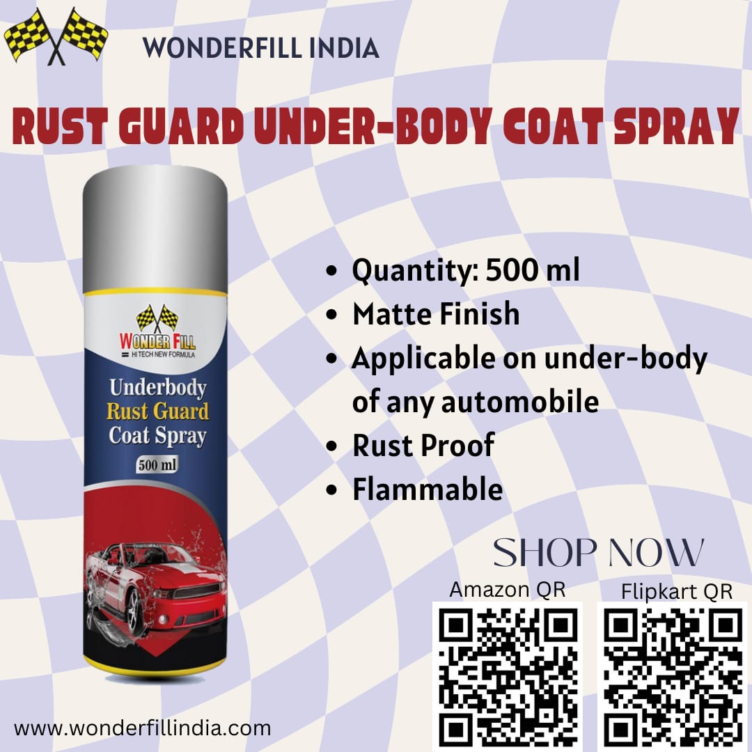 wonderfilll's tweet photo. Wonderfill underbody rust guard coat acts as a protective coat over your car paint maintaining its new look for a longer period of time. It prevents the paint from fading too soon.

Link:  https://t.co/931ftWB0Fw

#wonderfill #wonderfillproducts #car #rustguard #coat #bike https://t.co/WVbh6ZbO9k