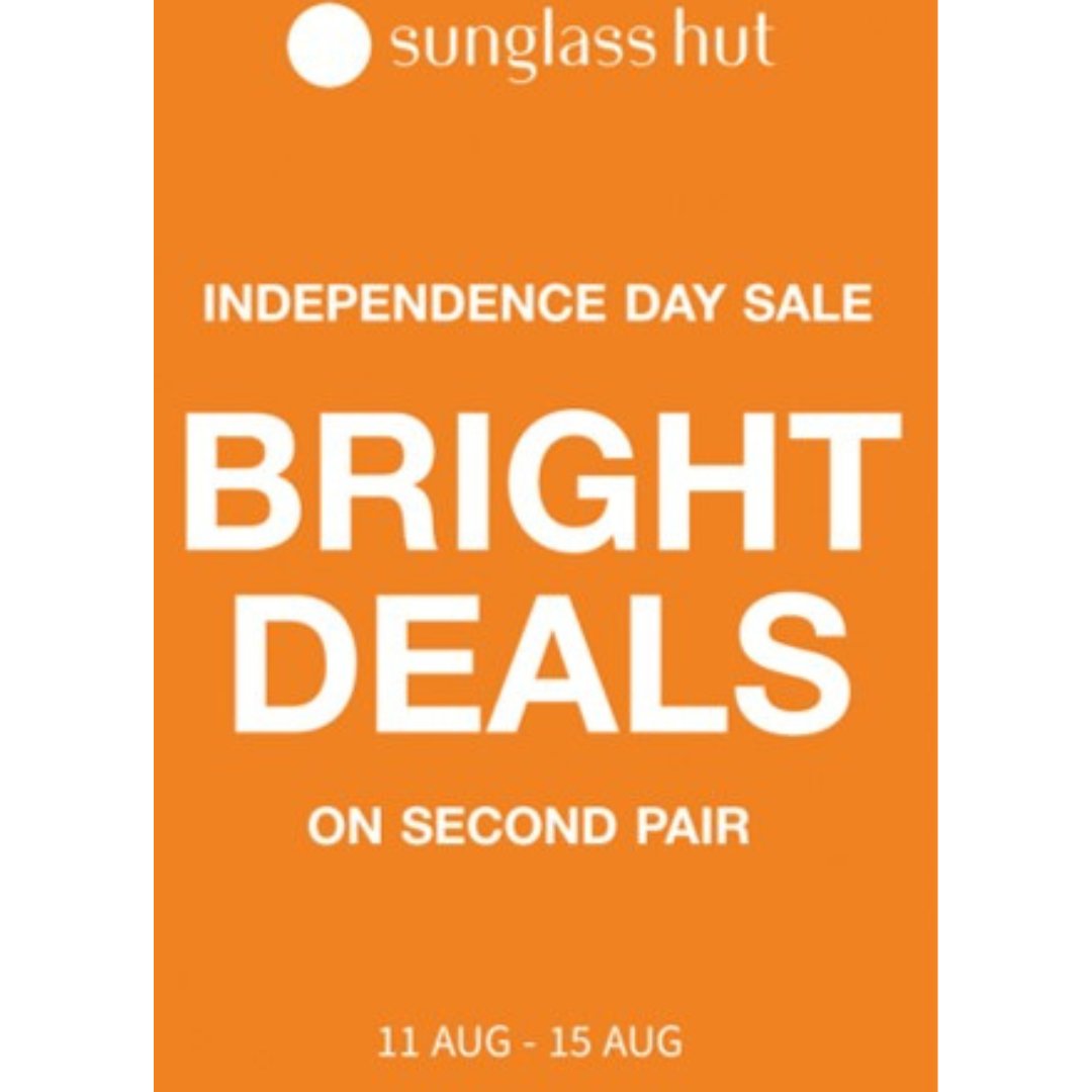 Express_Avenue's tweet image. Sunglass Hut is back with BRIGHT DEALS. 
Get 40% OFF on the second pair across international brands. Visit Sunglass Hut; the offer is valid from 11-15 Aug'23.

 #SunglassHut #BrightDeals #40PercentOff #InternationalBrands  #Fashion #Discounts #ShopNow #expressavenue