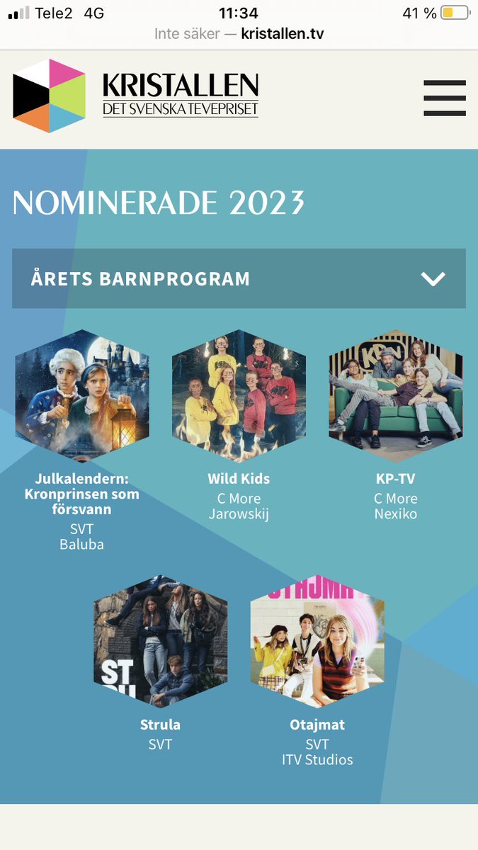 Kristallen-nominering för KP-TV! Det är nice.