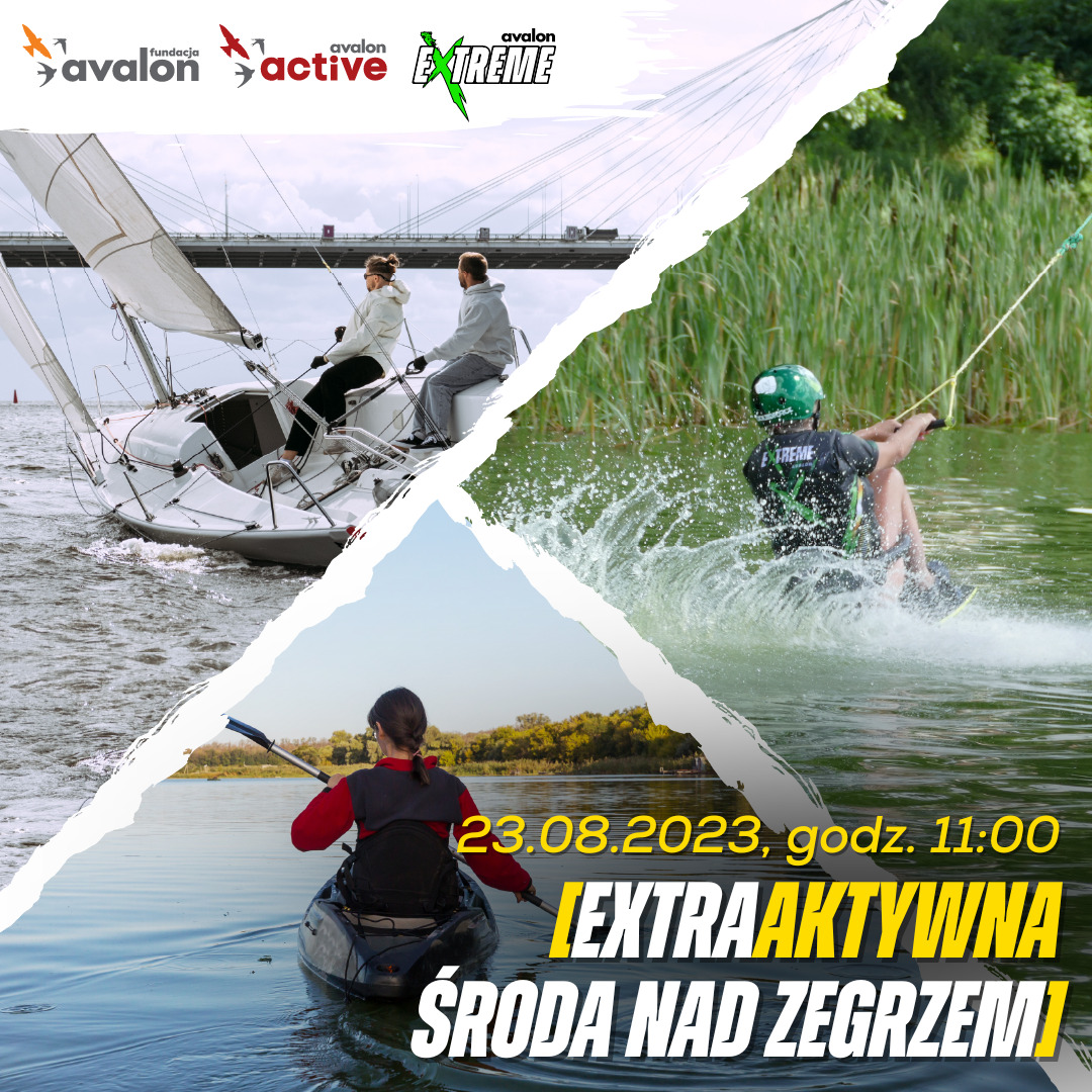 FundacjaAvalon's tweet photo. Zapraszamy na ExtraAktywną Środę z Fundacją Avalon nad Zegrzem!
Przygotowaliśmy moc sportowych atrakcji - Sitwake za motorówką, Żaglówka, Kajaki a także wspólne grillowanie!
Zarejestruj się https://t.co/MeA2pEZYK5...
#FundacjaAvalon #AvakonActive #AvalonExtreme https://t.co/MTv4flaWol