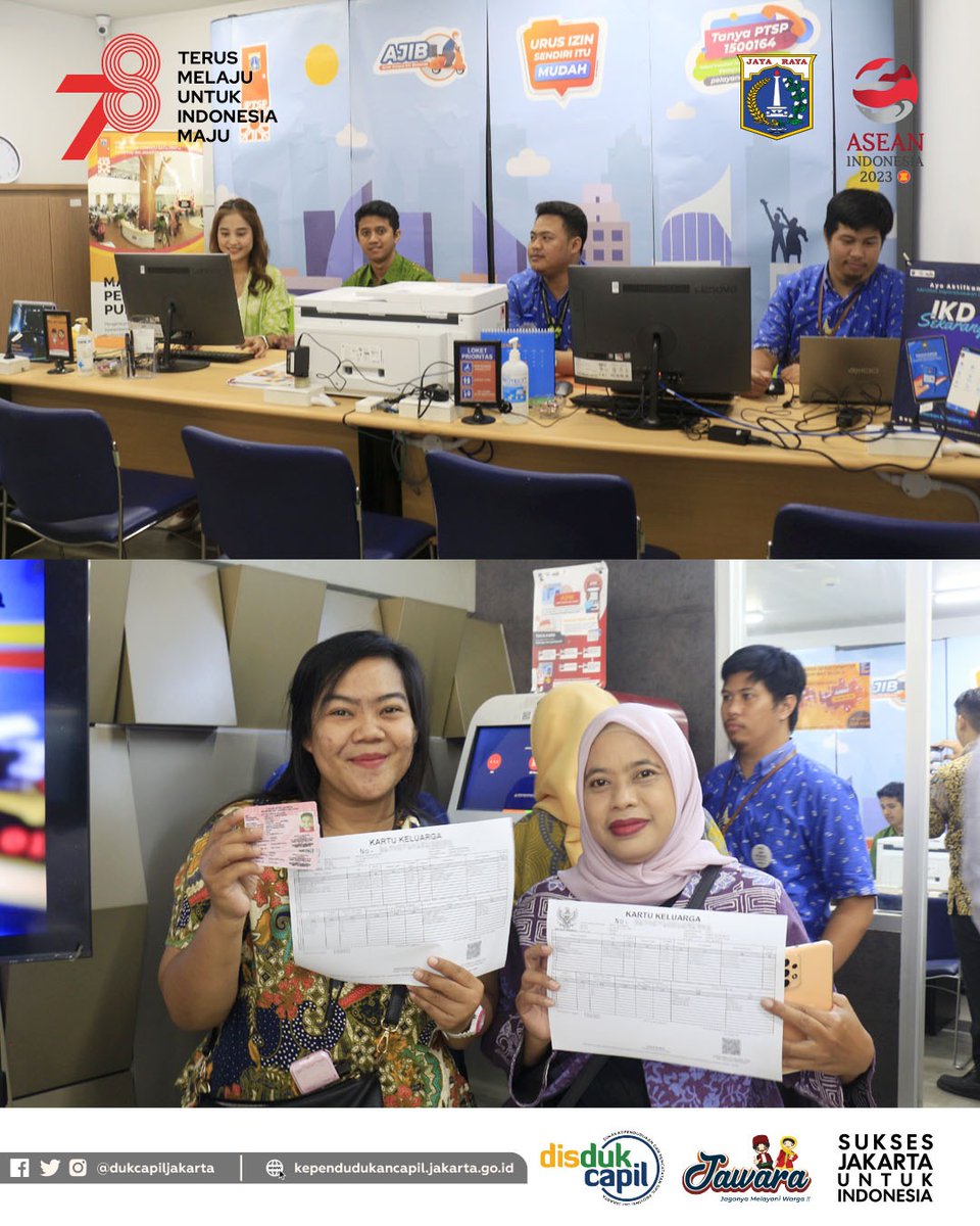 dukcapiljakarta's tweet image. Halo Warga Jakarta👋

Kamis, 10 Agustus 2023

Dinas Dukcapil DKI Jakarta menghadiri Peresmian Pembukaan Gerai Pelayanan Publik di Stasiun MRT Blok A, Dalam rangka memberikan kemudahan kepada masyarakat dengan memperkenalkan layanan mesin Anjungan Dukcapil Mandiri

#dukcapilinfo