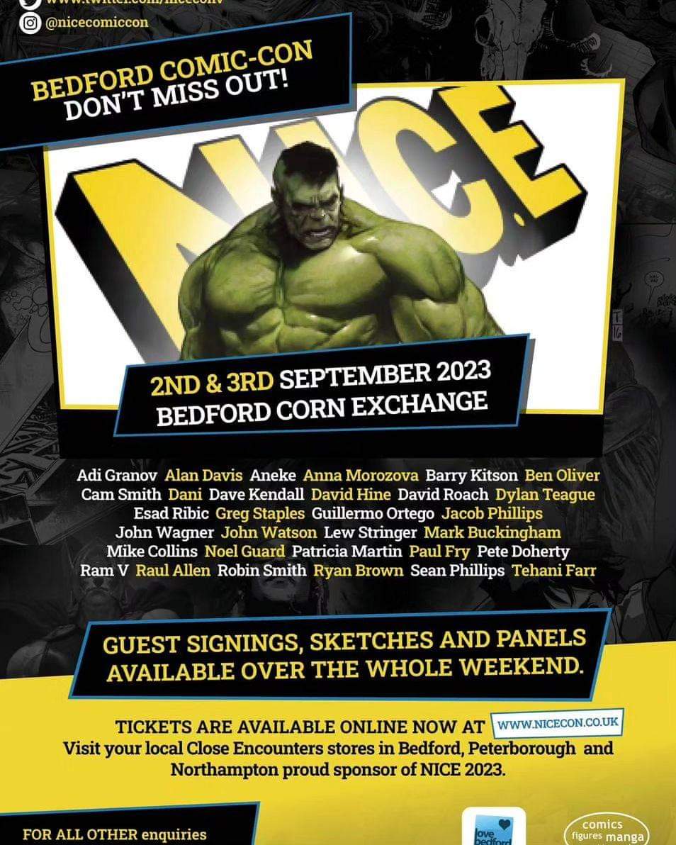 CEncountersUK's tweet photo. Do you LOVE comics? Do you want to meet some of the BEST talent that comics have to offer? Or do you just want a nice treat before the kids go back to school?

Check out @NICEConv, a comic con happening right on our doorstep at the Bedford corn exchange!! https://t.co/1l5aGUPxkU