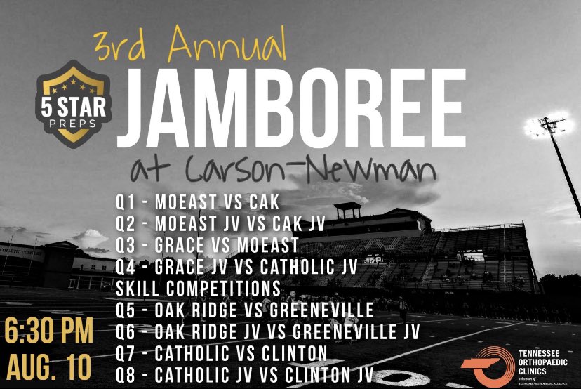 The 3rd annual <a href="/5StarPreps/">5Star Preps</a> Jamboree is today! Excited to see our  ☘️ young men hit the field. Come to Carson Newman and support our team. Go Irish ☘️ 🏈