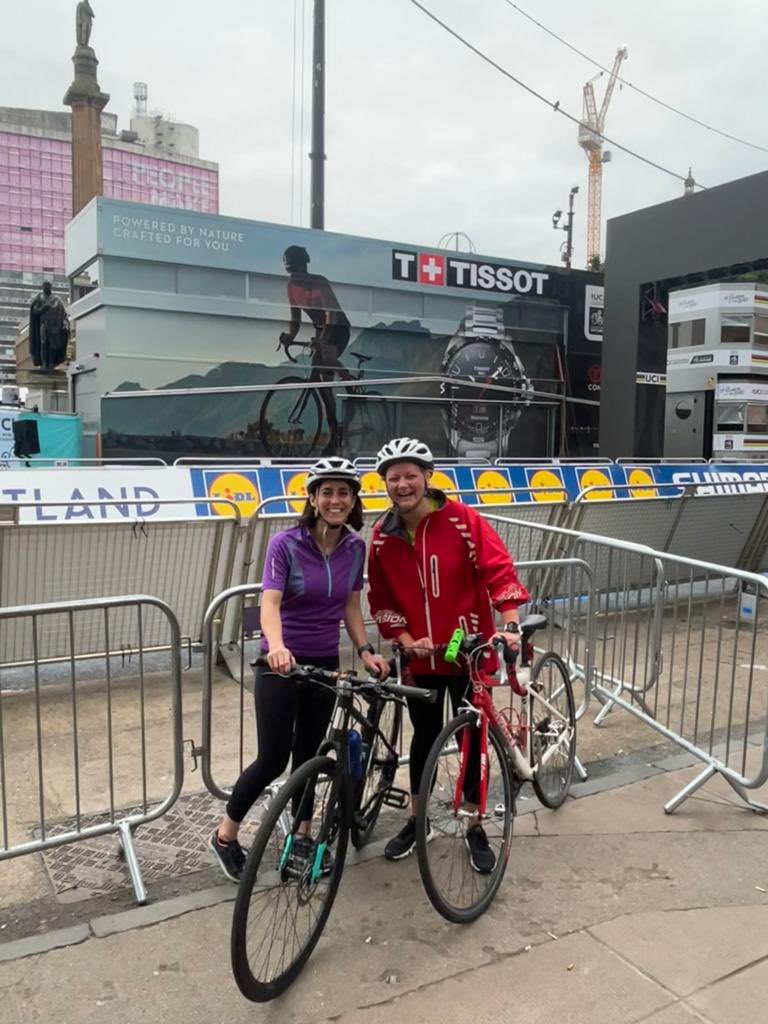 Wee spin on the @CyclingWorlds Route in Glasgow with @CorrieCampbell before the city woke up this morning! So much respect for these athletes doing this route 7-10 times! #cycling #events #glasgow #scotland