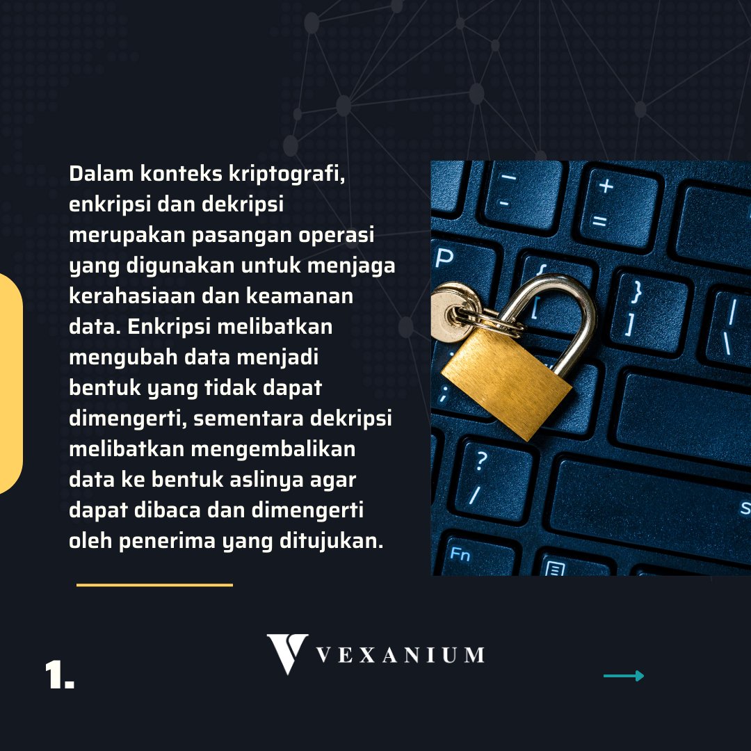 vexaniumid's tweet photo. Hi Vex Buddies !👋👋

Kembali lagi pada,"KAMUS BLOCKCHAIN". Season 14.

Kali ini kita sedikit membahas mengenai Apa itu Decryption?

Buat yang masih bingung mengenai Decryption, silahkan swipe postingan berikut ini yaaa🥳
.
.
.
.
#vexanium #kamusblockchain #serunyabelajar https://t.co/Bo6P9Q0jvk