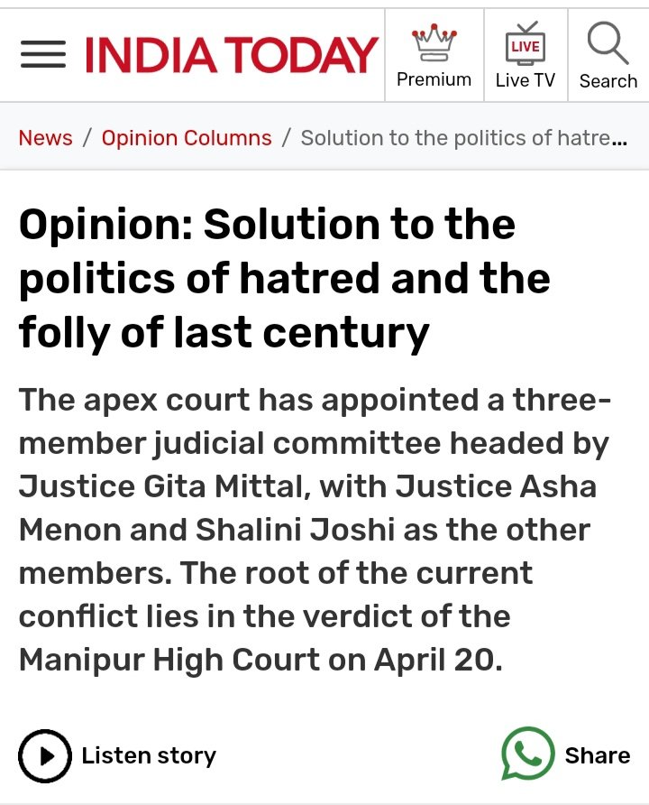 yamunajiye's tweet image. Who is responsible for the sin, vice and crime committed in #Manipur or #Mewat or elsewhere? @PMOIndia @HMOIndia @AmitShah @kishanreddybjp @M_Lekhi @NBirenSingh @smritiirani @mlkhattar @RahulGandhi
#CommunalViolence #EthnicViolence #NUH
#SocialHarmonyPact
indiatoday.in/opinion-column…