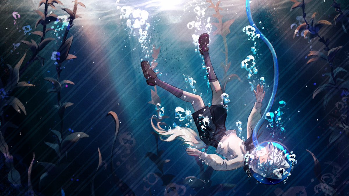 JoeyLe0_0's tweet photo. コラボしたVtuberにイラストを描きました〜
初の水中画面です 、勉強になりました🙏
#イラスト #illustration #commission 
#依頼受付中 https://t.co/rbABeF4TlJ