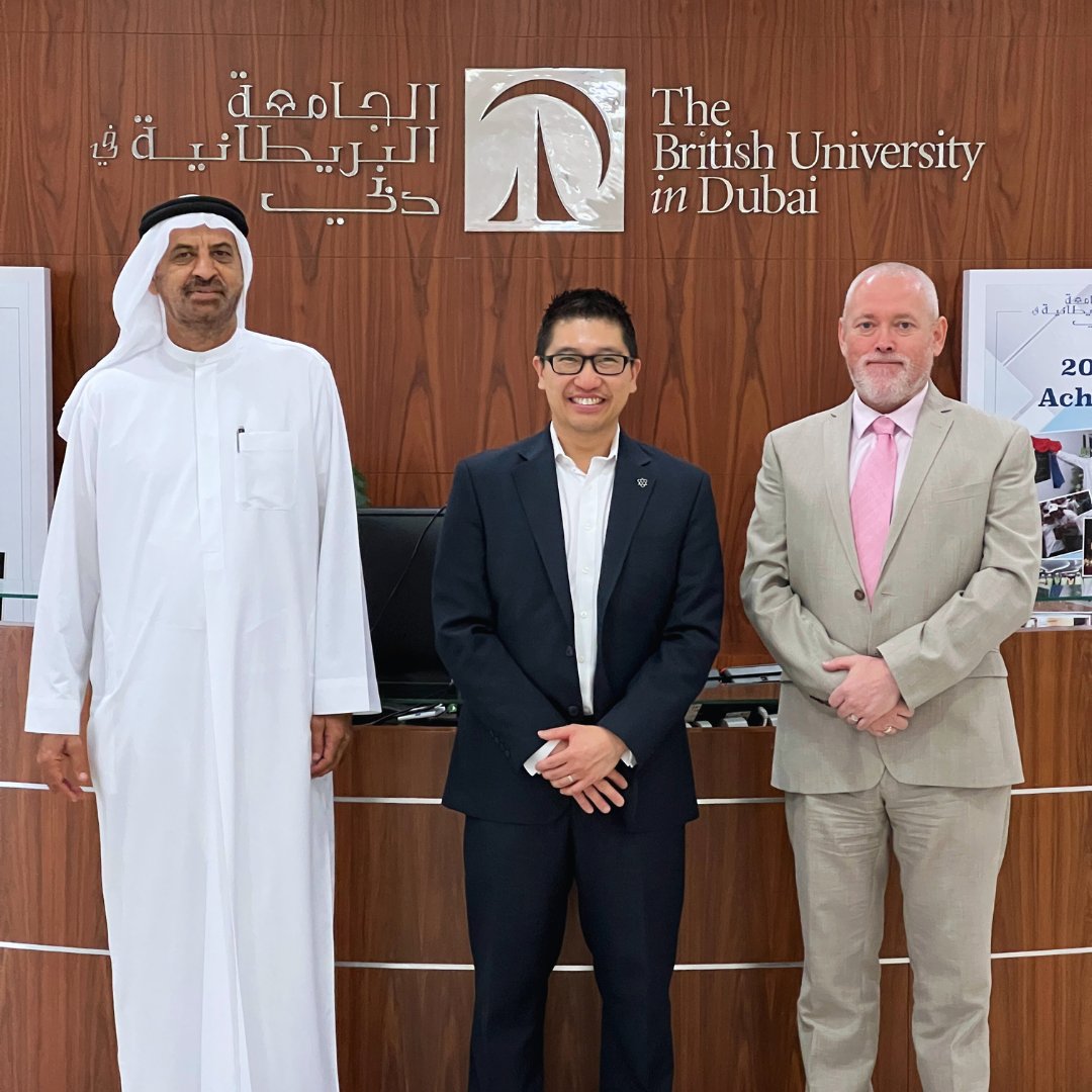 Dr <a href="/EricLouMCR/">Eric Lou</a>, Reader in Project Management, Faculty Head of International, Manchester Metropolitan University visited BUiD and met  Prof Abdullah Alshamsi <a href="/shamsiuae58/">abdullahalshamsi</a>, Vice Chancellor, and Hugh Martin, @BUiDRegistrar &amp; CAO to discuss the on-going collaboration. <a href="/ManMetUni/">Manchester Metropolitan Uni</a>