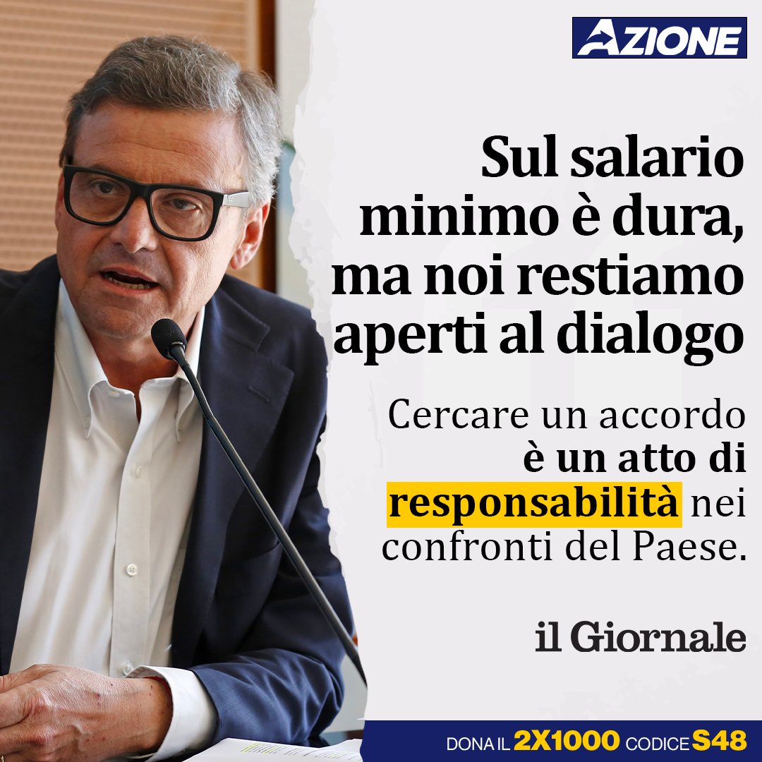 Le possibilità di un esito positivo dall'incontro con il Governo sul #salariominimo non sono molte, ma abbiamo il dovere nei confronti di milioni di italiani di tentare comunque. Perché sui problemi reali del Paese bisogna trovare il modo di sedersi tutti attorno a un tavolo,