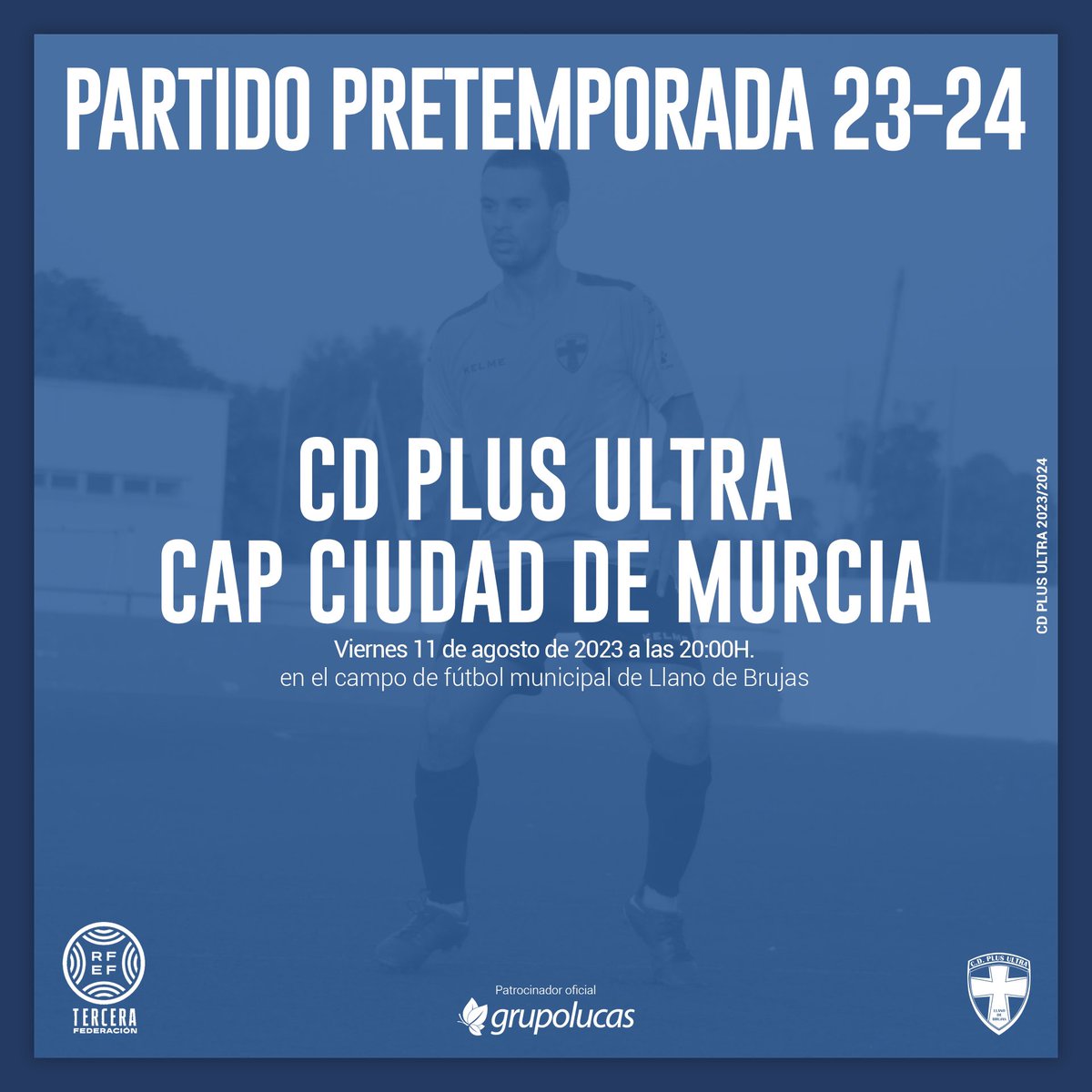 CDPlusUltra's tweet photo. ๐๐๐๐๐๐๐๐๐๐๐๐ | Tercer partido โ
#CDPlusUltra ๐ @CiudadDeMurcia
๐๏ธ Viernes 11.08.2023 a las 20:00H. en el campo de fรบtbol municipal de Llano de Brujas.
#๐๐๐ฆ๐จ๐ฌ๐๐ฅ๐ฎ๐ฌ | #Pretemporada #PlusUltraCiudad https://t.co/KeY1XlultR