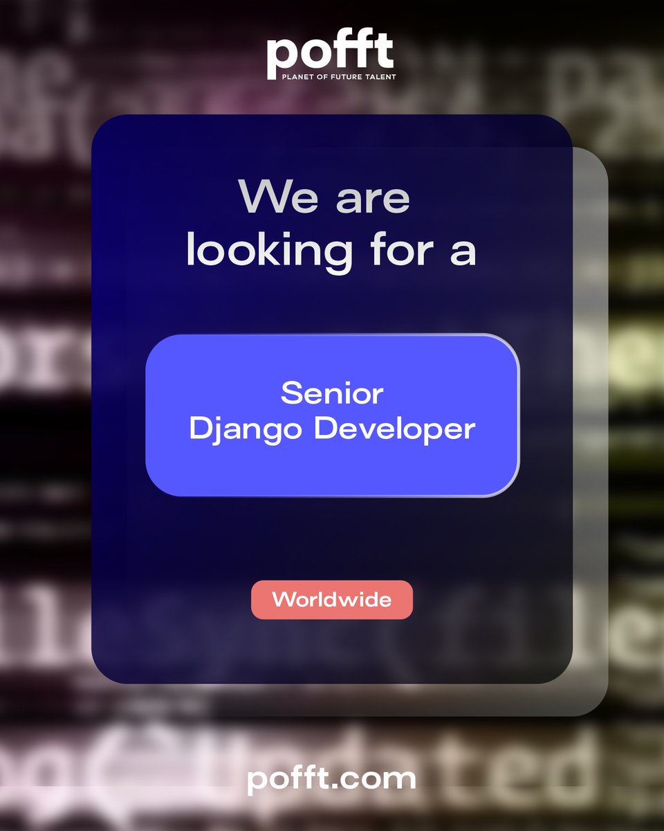 pofftcom's tweet image. We are looking for a &apos;Senior Django Developer&apos;!

#pofft
#djangodeveloper
#senior
#işilanı