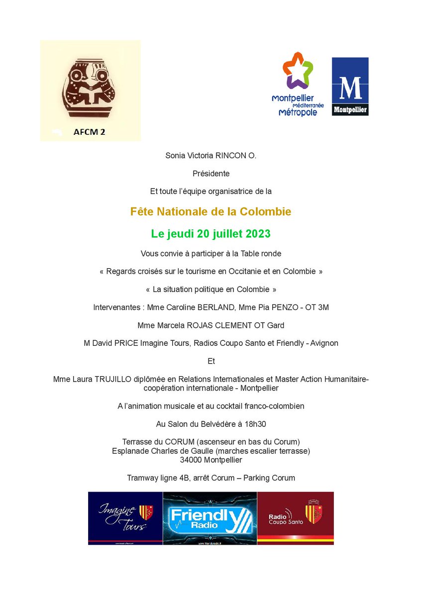 Imagine_Tours's tweet photo. Fête Nationale de Colombie 2023

https://t.co/or5k57grqz https://t.co/gX7Hr7K6pX