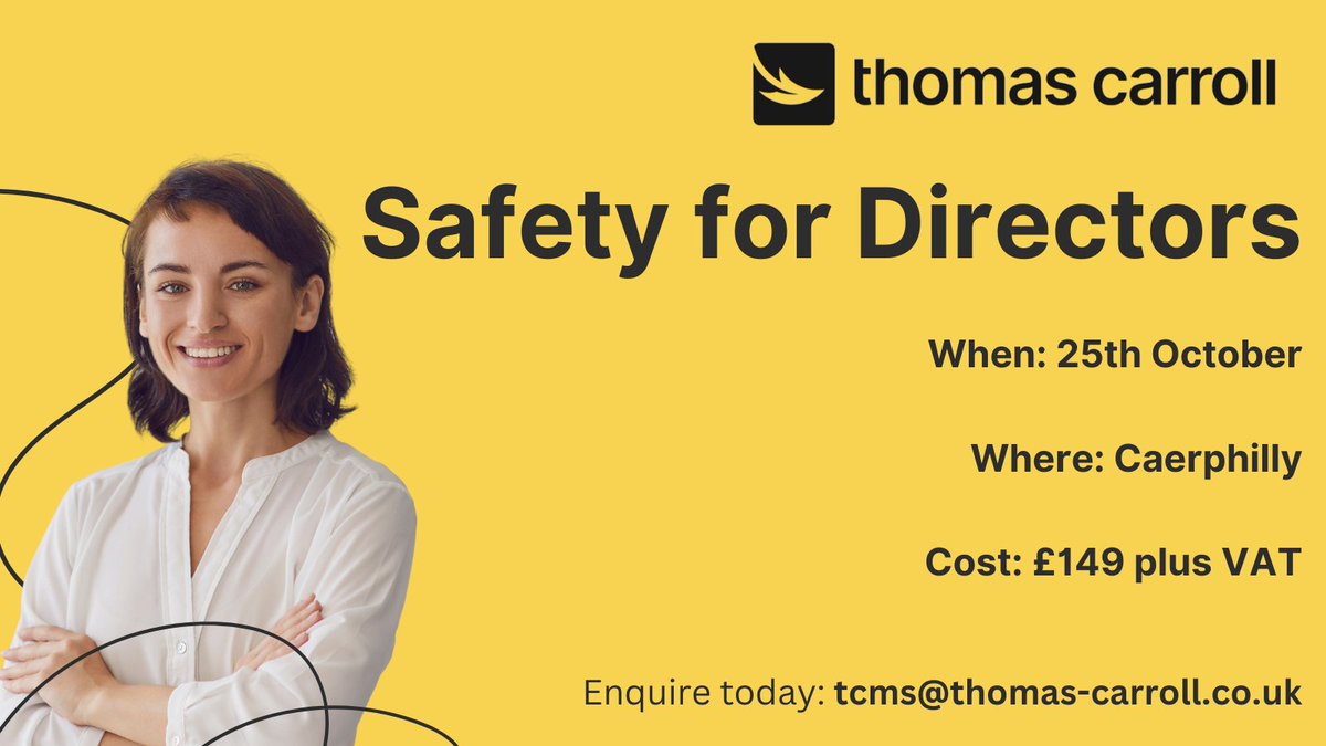 In our Safety for Directors workshop, you'll learn about strategic safety management and the consequences of neglecting your health and safety responsibilities. 

To find out more information and secure your spot, please click here ➡️ thomascarroll.co.uk/events/29552/