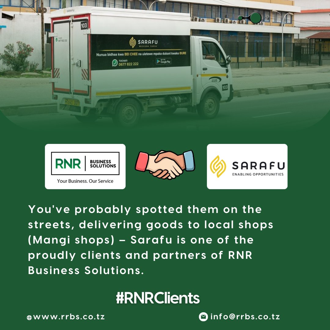 RNRBSTZ's tweet photo. You've probably spotted them on the streets, delivering goods to local shops (Mangi shops) @sarafuofficial is one of the proudly clients and partners of RNR Business Solutions.

#RNRClients #humanresources #hr #recruitment #business #hiring #recruiting #jobs #jobsearch #Tanzania https://t.co/2KBhW5BZ0s