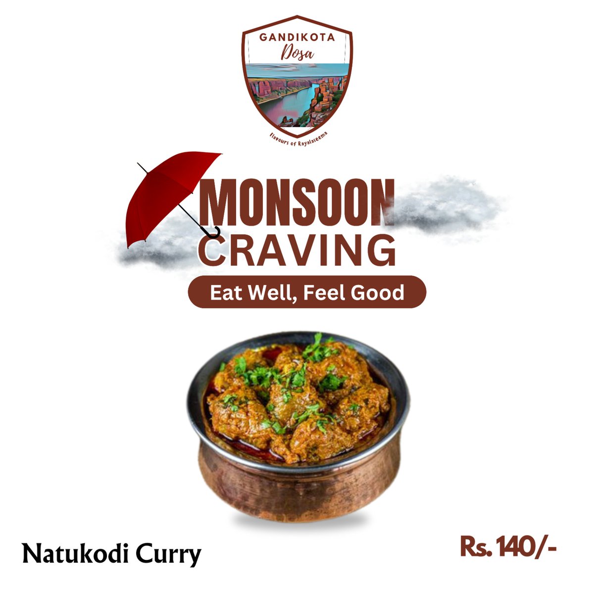 🌧️ Monsoon Magic: Indulge in the Irresistible Natukodi Curry at Gandikota Dosa! ☔🍲

Rainy days are made better with comforting, flavorful food. And what's better than a steaming bowl of Natukodi Curry from Gandikota Dosa
#GandikotaDosa #MonsoonCravings #NatukodiCurry #Comfort