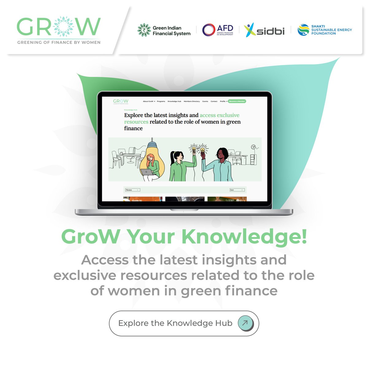 Dive into Knowledge with #GroWNetwork's Hub for Women in Green Finance!

Ready to expand your understanding of the pivotal role women play in green finance? Explore the Knowledge Hub for the latest insights and exclusive resources: grownetwork.in/knowledge-hub/