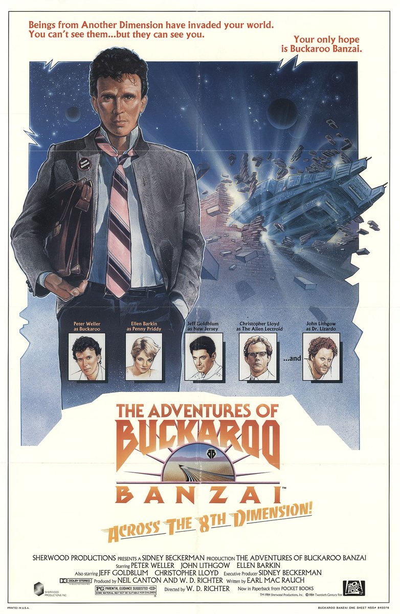 The Adventures of Buckaroo Banzai Across the 8th Dimension was released 39 years ago today.
Time for a rewatch!