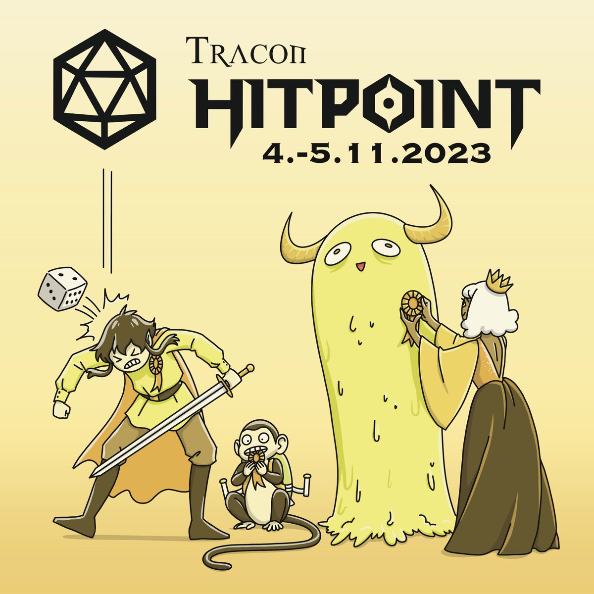 Perinteiseen pöytäpelaamiseen keskittyvä Tracon Hitpoint tulee taas! Hitpoint järjestetään  4.–5.11.2023 Tampereella Tredun Sammonkadun toimipisteellä. Lippuja myydään Hitpointin yhdistyspöydältä Traconissa.

Lipun hinta 12e, lue lisää nettisivuilta: hitpoint.tracon.fi