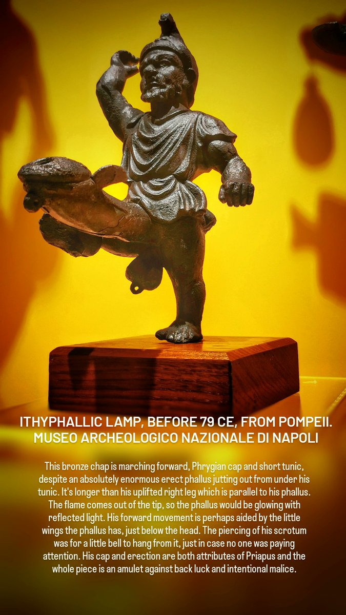 A rush of blood to the head is the last thing this #Priapic figure wants this #PhallusThursday, with this #ithyphallic bronze #lamp from the storerooms of the @MANNapoli but now on show in the #CapitolineMuseums - an ongoing fascination with the #fascinus in #Rome. @TraffordLj