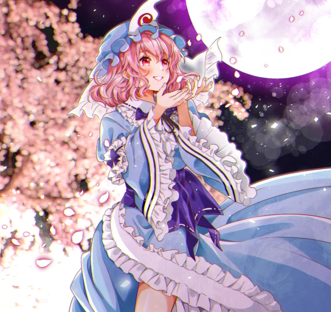 久々の東方イラスト 幽々子さま  #東方Project  #二次創作絵 #西行寺幽々子