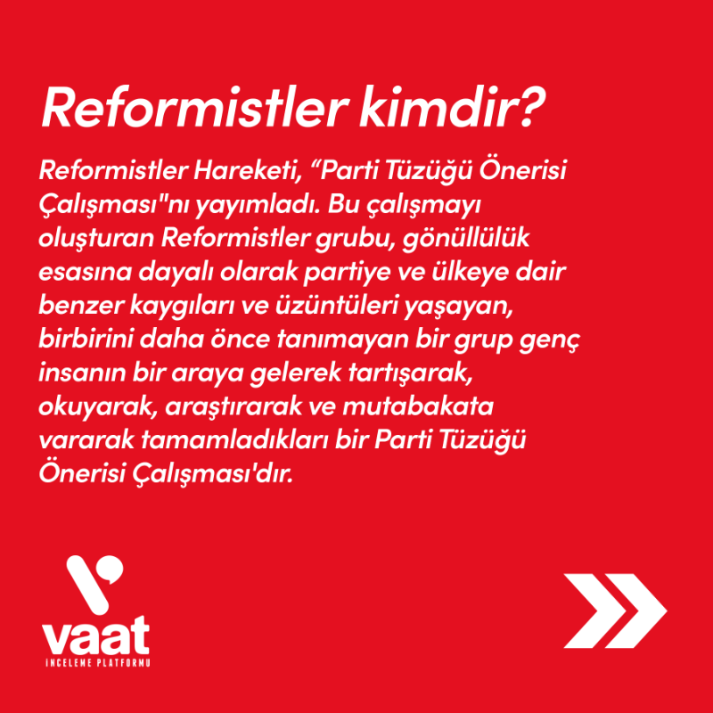 vaatlerorg's tweet photo. Vaat sizin için derledi: CHP'de Reformistler (@reformistler) CHP'de hangi tüzük değişikliklerini öneriyor