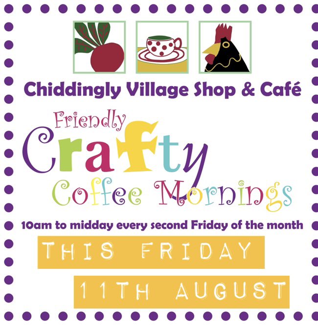 It’s that time of the month again, join us for a friendly, happy crafty coffee session tomorrow! 🧶 🧵 ✍️ 🎨 
.
#crafttime #sew #knit #embroidery #crossstitch #chiddingly