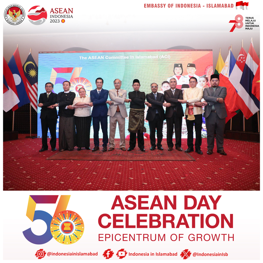 IndonesiainIsb's tweet photo. 56th ASEAN Day 2023 Celebrated in Islamabad
The 56th ASEAN Day Celebration was held with great enthusiasm at Serena Hotel, Islamabad.
#IniDiplomasi
#IndonesianWay
#RintisKemajuan
#ASEANDay56
@Kemlu_RI
@IndonesiainIsb
@ppmipakistan https://t.co/dbzFCYSzlT