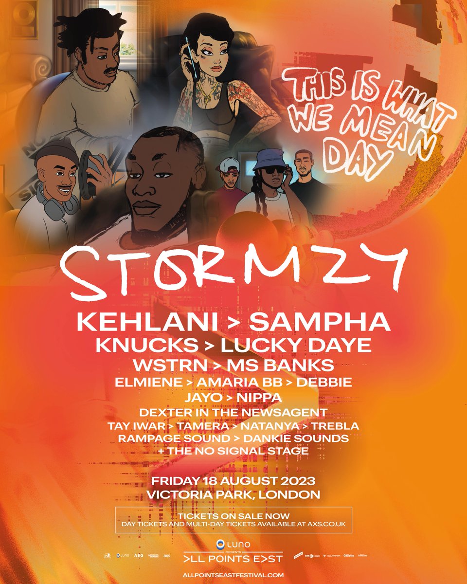 allpointseastuk's tweet photo. Here they are, your full lineups for Luno presents #AllPointsEast 2023! This year is going to be the biggest yet with so many incredible names 🔥

Tickets are selling fast so don't miss out and grab yours now at https://t.co/OXyM3SylcV

#APE #Stormzy #TheStrokes #Jungle https://t.co/gykVqpVrc5