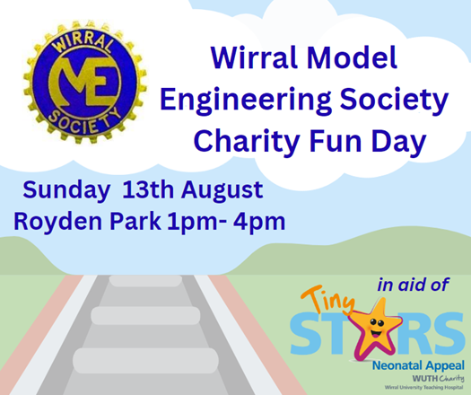 This Sunday at Royden Park Wirral Model Engineering Society will be hosting an afternoon in aid of the Tiny Stars Neonatal Appeal. Entry from 1pm! 📷📷