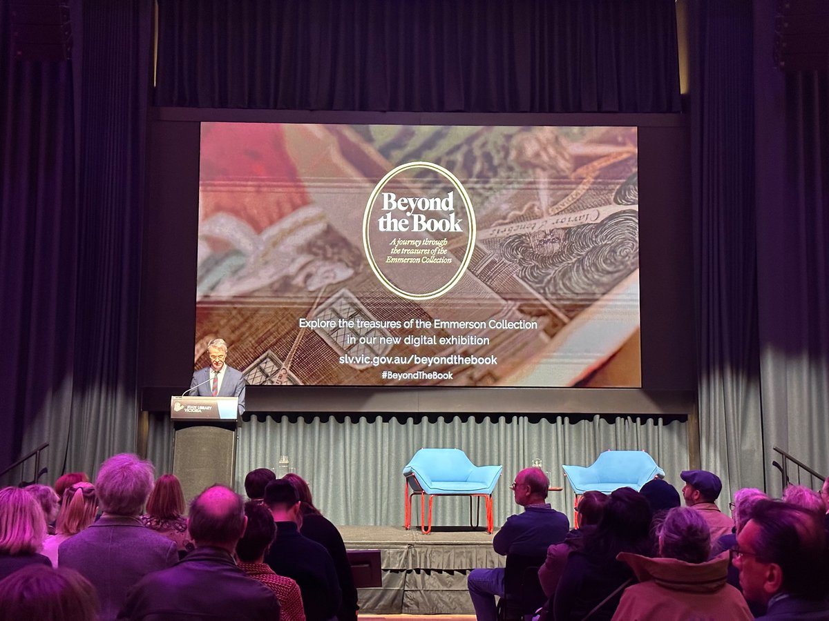 TransformingEm1's tweet photo. @Library_Vic Paul Duldig and @AnuCems @ANUcass @rossmith11 setting the scene for the amazing @OldFortunatus we are so excited!!! #BeyondtheBook #whybooksmatter https://t.co/7A4G6nZ3v8