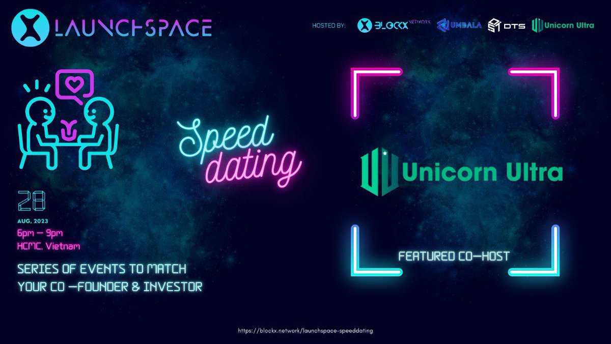 CO-FOUNDER SPEED DATING Featured Co-Host @uniultra_xyz - an ecosystem based on the Venture Builder model, aims to construct a comprehensive cradle for startups. Join Speed Dating with U2U