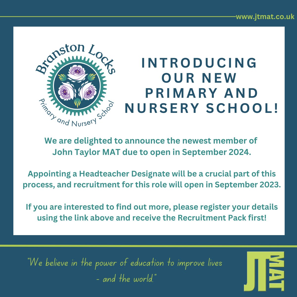 This is a great opportunity to lead a brand new primary school from September 2024 - please register your details here and be the first to receive the Recruitment Pack when it launches in September! forms.office.com/e/PHLaKEh5uu
